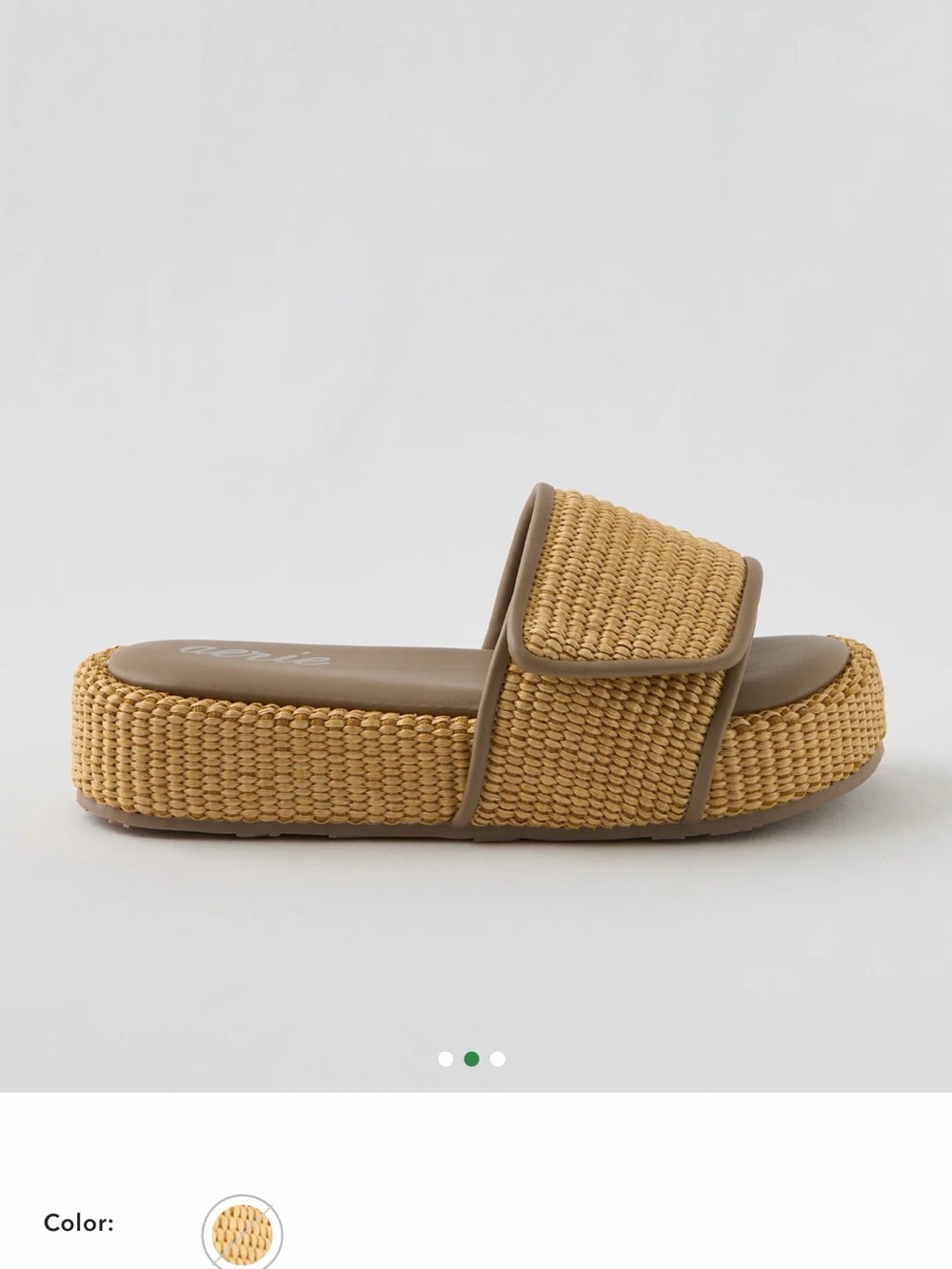 Aerie Woven Platform Slide Sandals